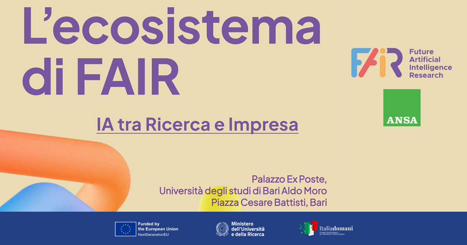 La locandina de "L'ecostistema di FAIR: AI tra ricerca e impresa"