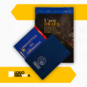 L'arte orafa: locandina della giornata di studio PRIN 2022 e del volume "Linguistica ed Economia" curato da Valentina Russo